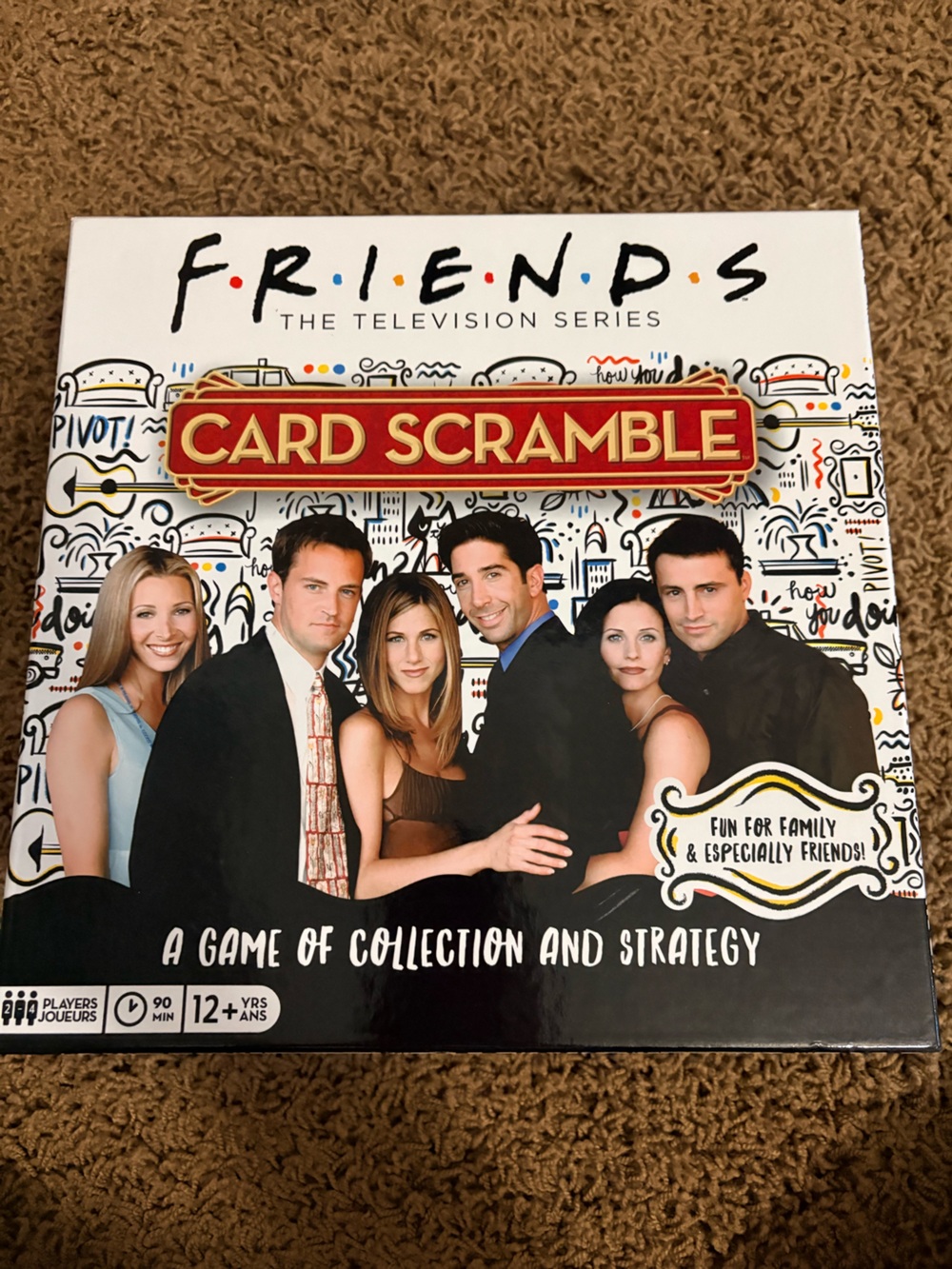 Friends Card Scramble Board Game - White/Red/Blue